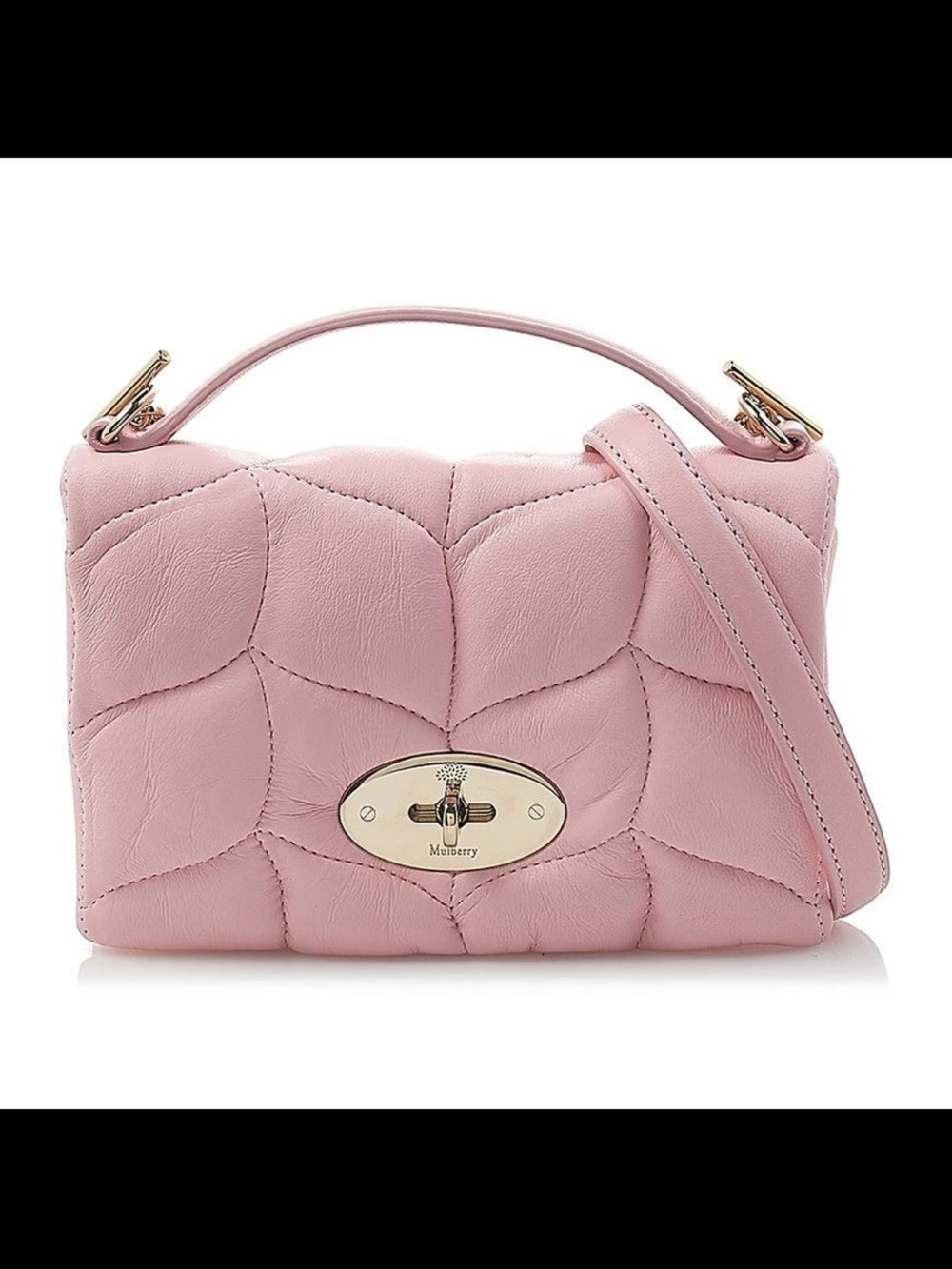 Mulberry Quilted Pink Leather Top-Handle Shoulder Bag